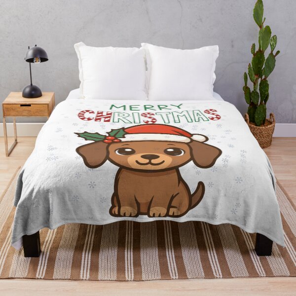 Item preview, Cute Christmas Puppy Wearing Santa Hat designed and sold by Sela Art .