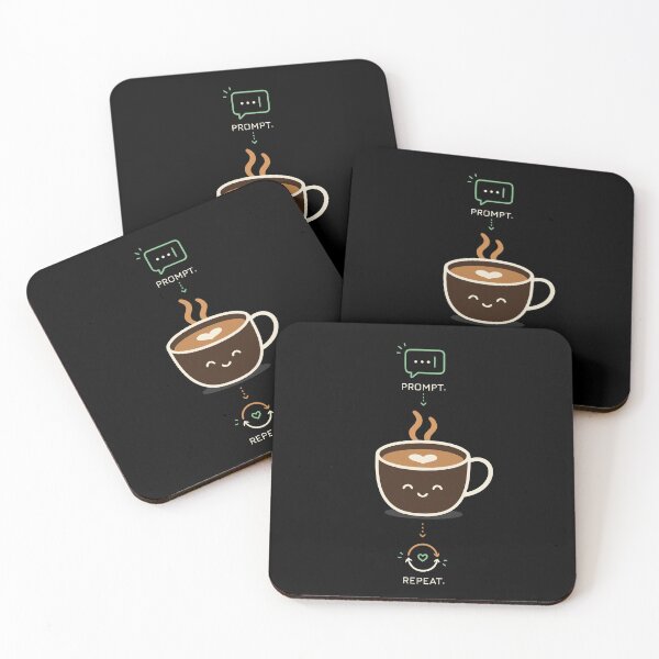 Item preview, Prompt Coffee Repeat | Cute AI Productivity Coffee Lover Design designed and sold by happyrays.