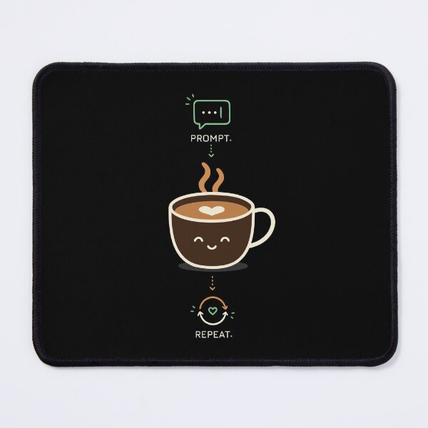 Item preview, Prompt Coffee Repeat | Cute AI Productivity Coffee Lover Design designed and sold by happyrays.
