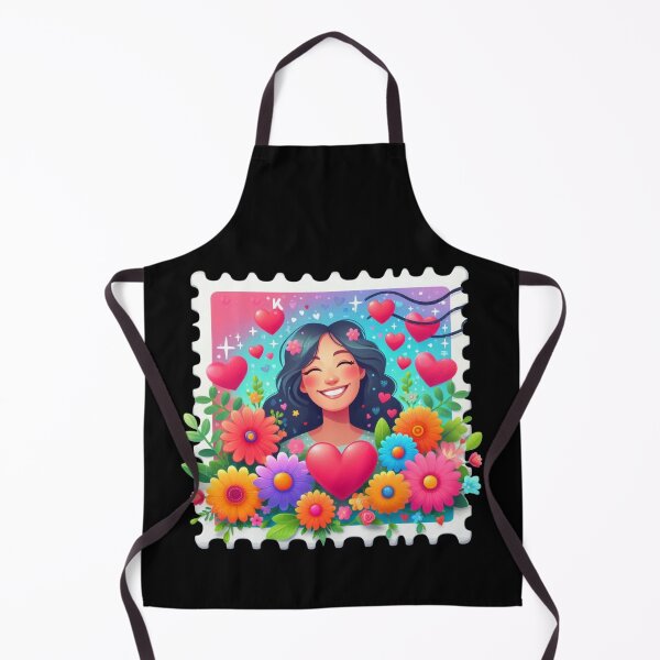 Item preview, Smiling Woman Surrounded by Hearts designed and sold by Munsonlookfor.