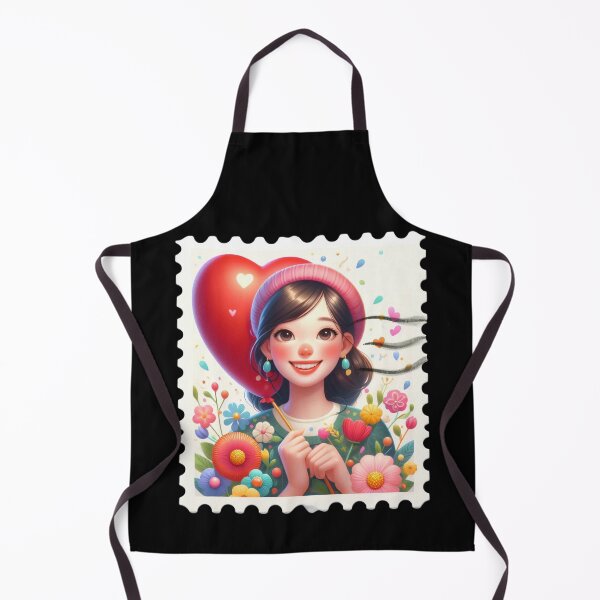 Item preview, Smiling Girl with Heart Balloons designed and sold by Munsonlookfor.