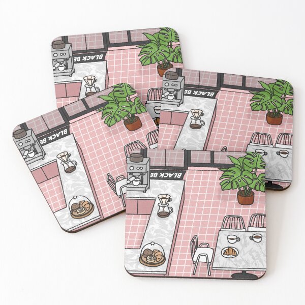 Item preview, Pink Cafe | Cartoon Art Print designed and sold by annieandsuri.