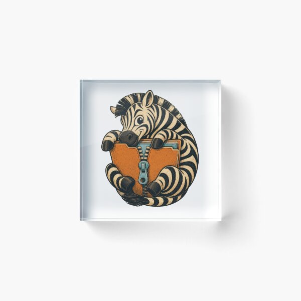 Item preview, File-Compressing Zebra – Digital Storage Creature designed and sold by yagniikd-.