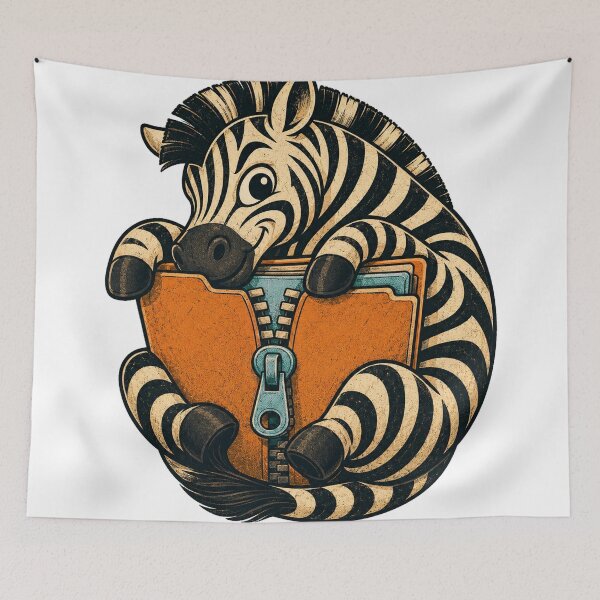 Item preview, File-Compressing Zebra – Digital Storage Creature designed and sold by yagniikd-.