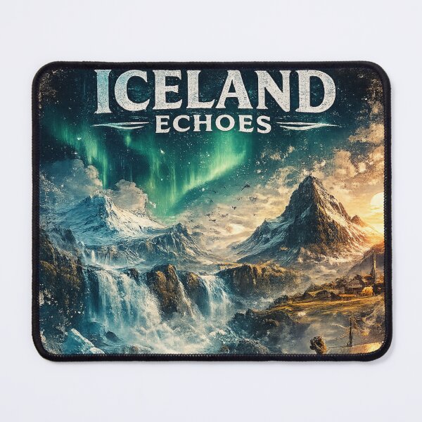 Item preview, Iceland Echoes – Vintage Nordic Album Cover | Aurora & Viking Art designed and sold by oatsupspace.