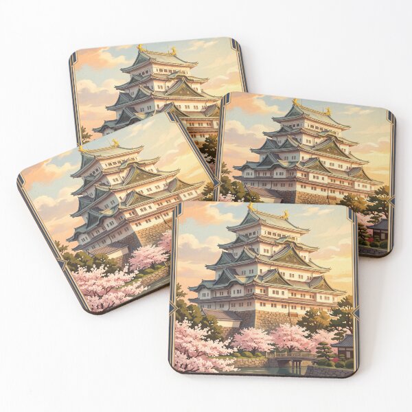 Item preview, Nagoya Japan Vintage Travel Poster – Nagoya Castle & Cherry Blossoms designed and sold by Bomax121.