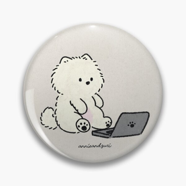 Item preview, Cute Pomeranian Working on a Laptop | Cartoon Dog Illustration designed and sold by annieandsuri.