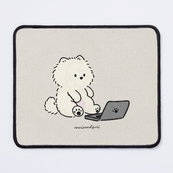 Item preview, Cute Pomeranian Working on a Laptop | Cartoon Dog Illustration designed and sold by annieandsuri.