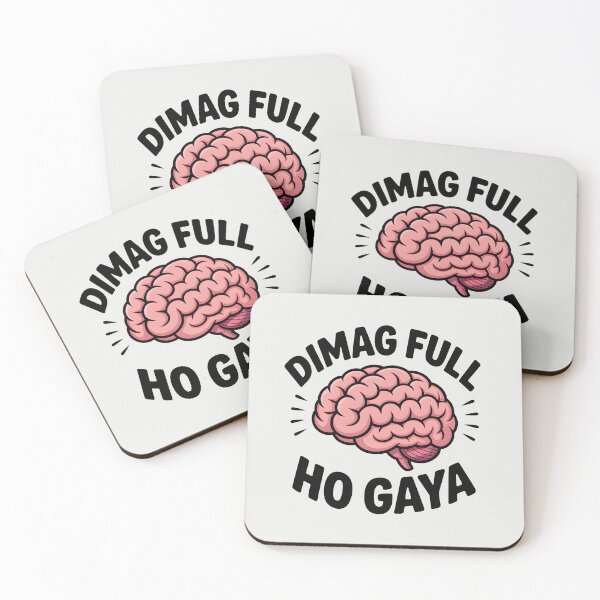 Item preview, Dimag Full Ho Gaya – Funny Desi Overthinking Quote Design designed and sold by Swati Art Shop.