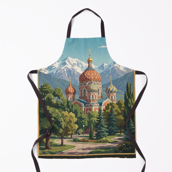 Item preview, Almaty Kazakhstan Vintage Travel Poster – Ascension Cathedral & Tian Shan designed and sold by Bomax121.