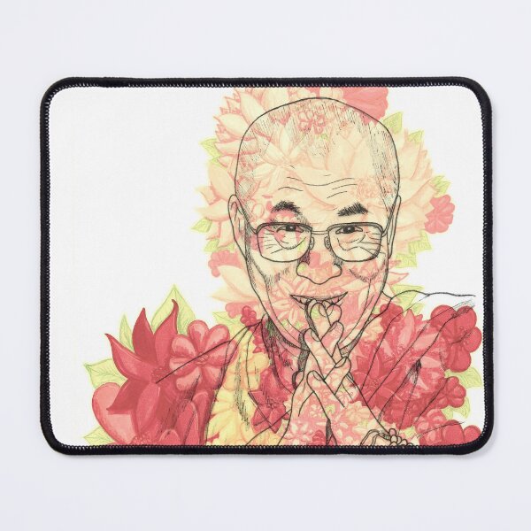 Item preview, HH Dalai Lama Florals Soft Colors Hand Drawn designed and sold by BOKEbyTC.