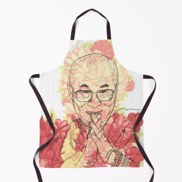 Item preview, HH Dalai Lama Florals Soft Colors Hand Drawn designed and sold by BOKEbyTC.