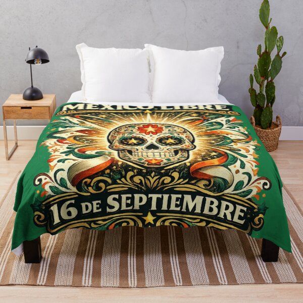 Item preview, México Libre Sugar Skull Mexican Independence Day Vintage Design designed and sold by irfanshikh.