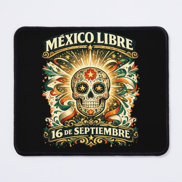 Item preview, México Libre Sugar Skull Mexican Independence Day Vintage Design designed and sold by irfanshikh.