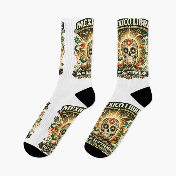 Item preview, México Libre Sugar Skull Mexican Independence Day Vintage Design designed and sold by irfanshikh.