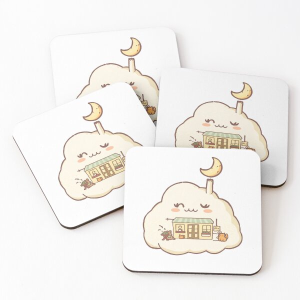 Item preview, Cute Cloud Café Sticker | Cozy Kawaii Cottagecore Cloud designed and sold by Enjiink.