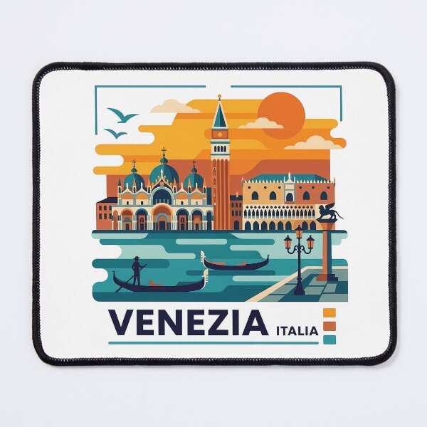 Item preview, Venezia Italy Travel Souvenir - Gondola & St Marks Campanile Art designed and sold by OzzFrequency.