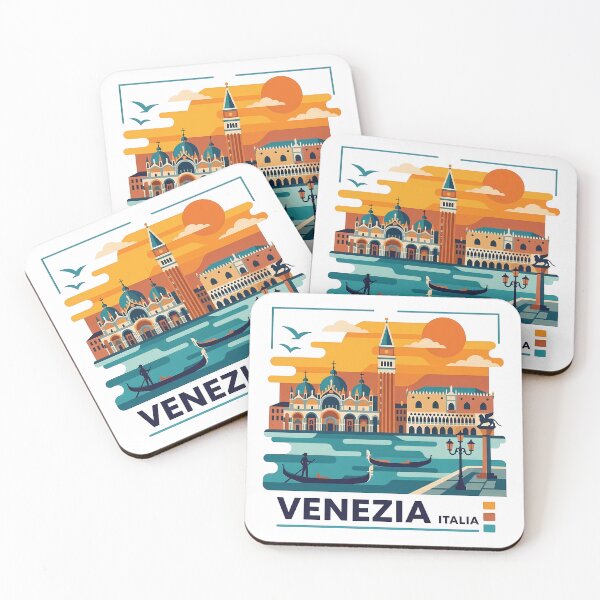 Item preview, Venezia Italy Travel Souvenir - Gondola & St Marks Campanile Art designed and sold by OzzFrequency.