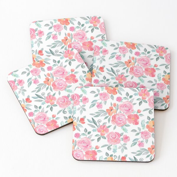 Item preview, Amelia Floral In Pink And Peach Watercolor designed and sold by xyungchitto.
