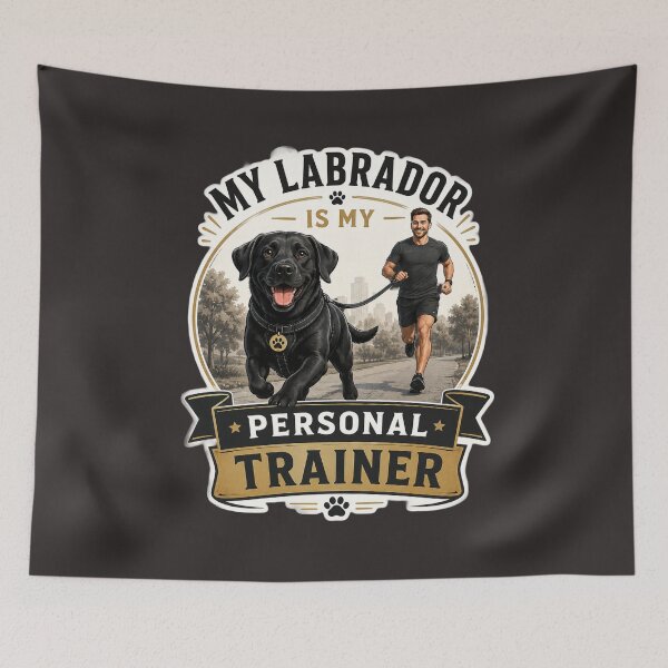 Item preview, My Labrador Is My Personal Trainer | Funny Black Labrador Dog Lover Gift designed and sold by Goodthingstree.
