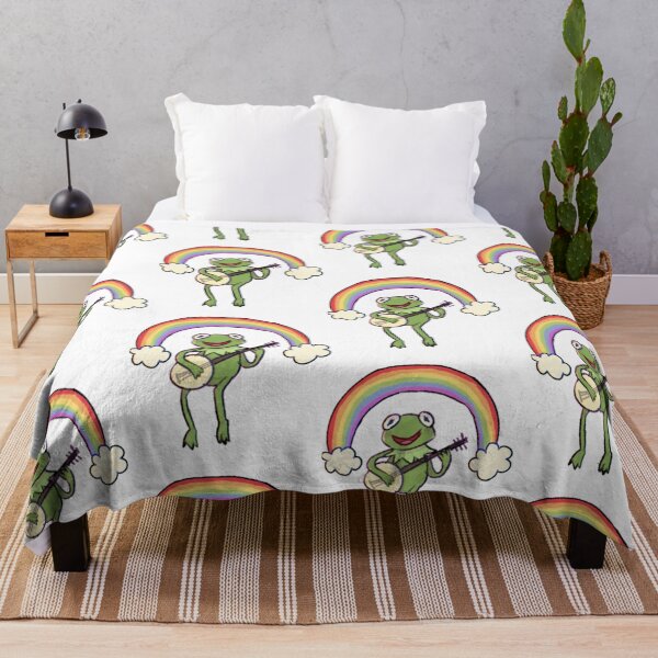 Item preview, Cute Frog Playing Banjo Under Rainbow Cottagecore designed and sold by JulianERDB.