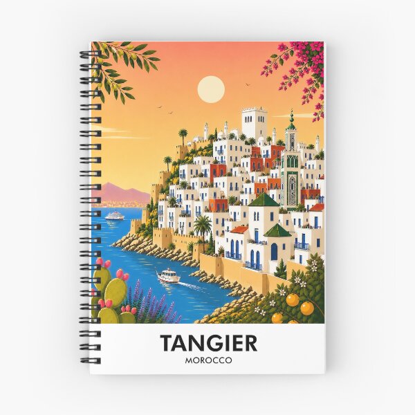 Item preview, Tangier Retro Travel Print designed and sold by HomeLivingCo.