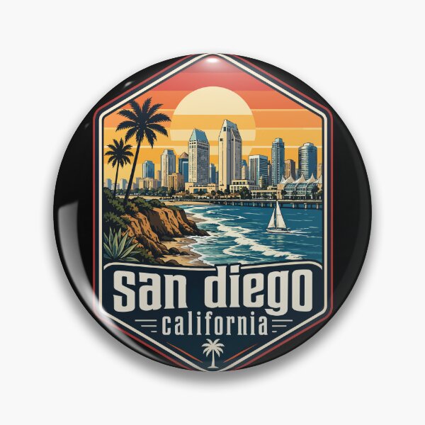 Item preview, San Diego California Travel Retro designed and sold by TomFrontierArt.