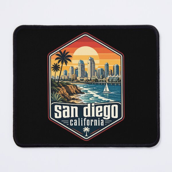 Item preview, San Diego California Travel Retro designed and sold by TomFrontierArt.