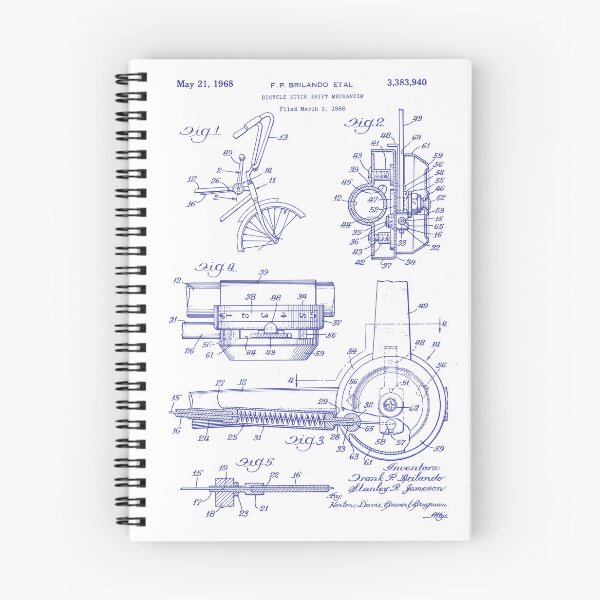 Item preview, Brilando 1966 bicycle gear shift - blue print designed and sold by HeathWayPrints.