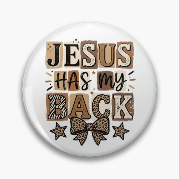 Item preview, Jesus Has My Back Christian Faith Aesthetic Cute Leopard Print Retro designed and sold by raedattia.