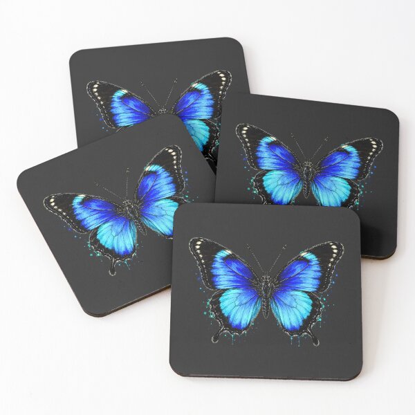 Item preview, Ulysses Butterfly Watercolor Art – Vibrant Blue Nature Illustration designed and sold by ColorSplash123.