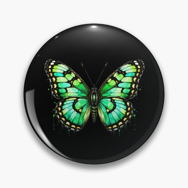 Item preview, Malachite Butterfly Watercolor Art – Vibrant Green Nature Illustration designed and sold by ColorSplash123.