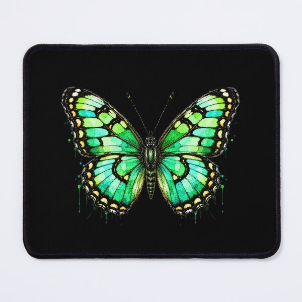 Item preview, Malachite Butterfly Watercolor Art – Vibrant Green Nature Illustration designed and sold by ColorSplash123.