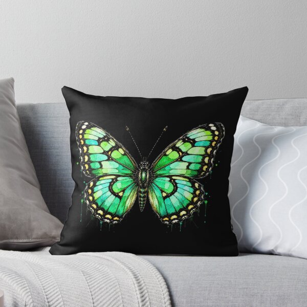 Item preview, Malachite Butterfly Watercolor Art – Vibrant Green Nature Illustration designed and sold by ColorSplash123.
