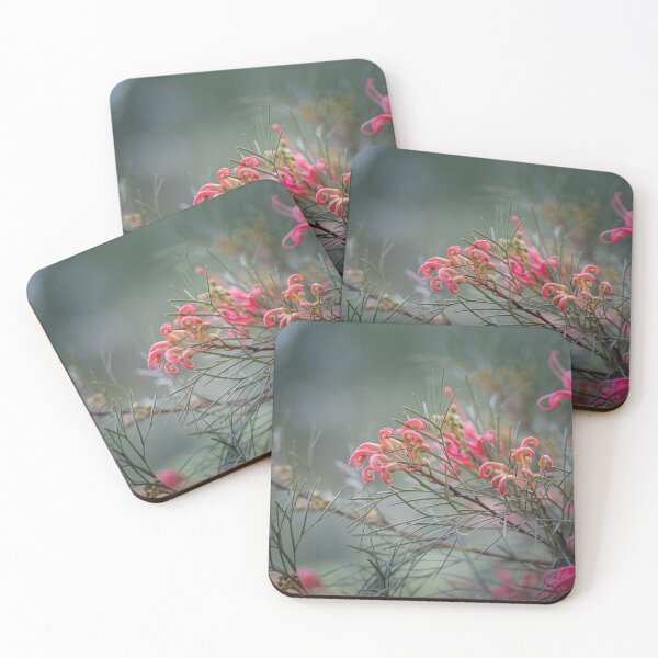 Item preview, Grevillea johnsonii (Spider Blossom) Macro – Fine Art Canvas Print designed and sold by MinzMarchStudio.