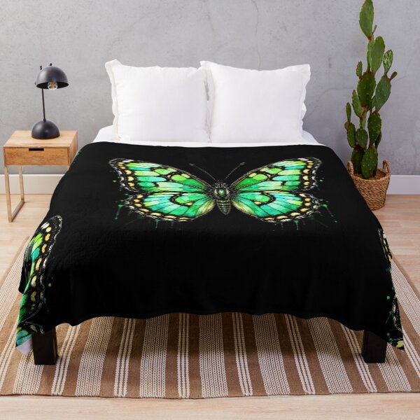 Item preview, Malachite Butterfly Watercolor Art – Vibrant Green Nature Illustration designed and sold by ColorSplash123.
