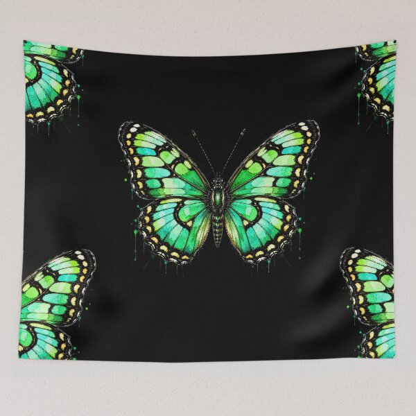 Item preview, Malachite Butterfly Watercolor Art – Vibrant Green Nature Illustration designed and sold by ColorSplash123.