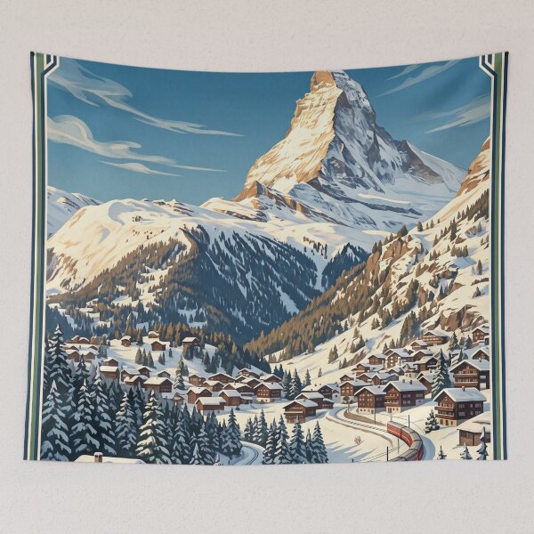 Item preview, Zermatt Switzerland Vintage Travel Poster – Matterhorn & Gornergrat Railway designed and sold by Bomax121.