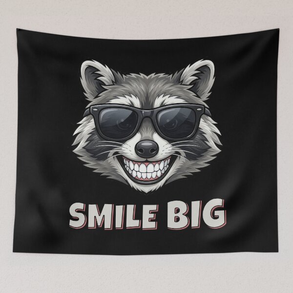 Item preview, Smile Big Funny Raccoon Sunglasses Retro Graphic designed and sold by DigitalArtx-com.