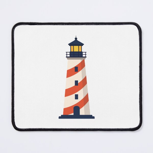 Item preview, Classic Coastal Lighthouse Flat Illustration designed and sold by VectorForge Studio.