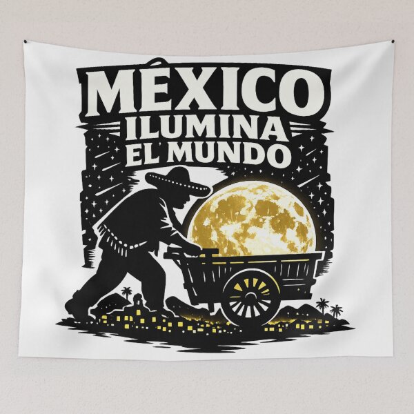 Item preview, México Ilumina El Mundo Moonlight Mexican Cultural Illustration designed and sold by irfanshikh.