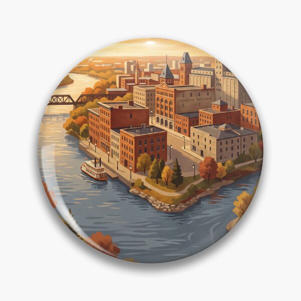 Item preview, Winnipeg Canada Vintage Travel Poster – The Forks Riverfront designed and sold by Bomax121.