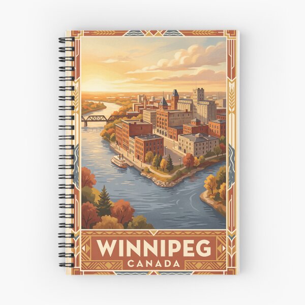 Item preview, Winnipeg Canada Vintage Travel Poster – The Forks Riverfront designed and sold by Bomax121.