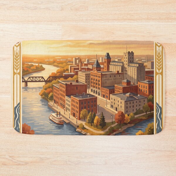 Item preview, Winnipeg Canada Vintage Travel Poster – The Forks Riverfront designed and sold by Bomax121.