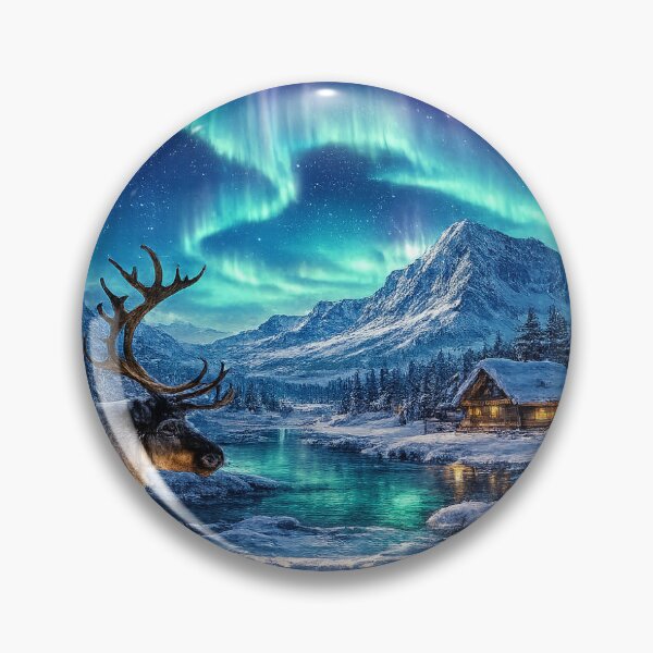 Item preview, Lapland Northern Lights Winter Landscape designed and sold by ARTBIO.