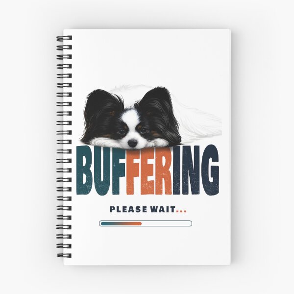 Item preview, Buffering Please Wait - Funny Papillon Dog Vintage Loading Bar designed and sold by PapillonArtStudio.