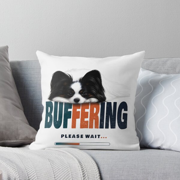 Item preview, Buffering Please Wait - Funny Papillon Dog Vintage Loading Bar designed and sold by PapillonArtStudio.