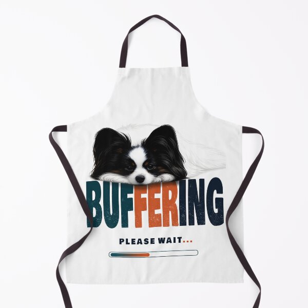 Item preview, Buffering Please Wait - Funny Papillon Dog Vintage Loading Bar designed and sold by PapillonArtStudio.
