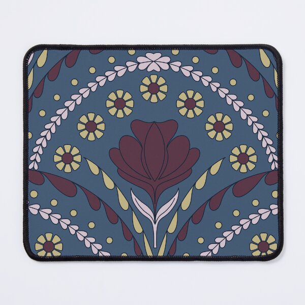 Item preview, Petal in Burgundy and Sage Green on Slate Blue designed and sold by artistmaria.