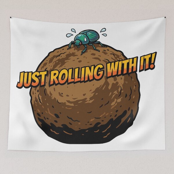 Item preview, Just Rolling With It Dung Beetle Comic Pop Art designed and sold by Arc2020.